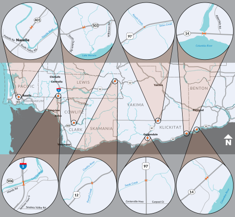 2022-2023 Southwest Region Concrete Panel Replacement project located in Benton, Cowlitz, Klickitat, Lewis and Pacific counties